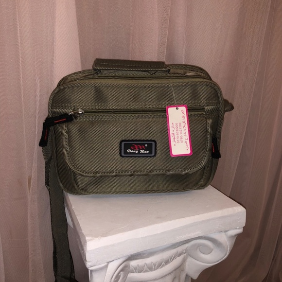 Dong Hao Men’s Vintage travel message crossbody bag Khaki - Picture 5 of 5